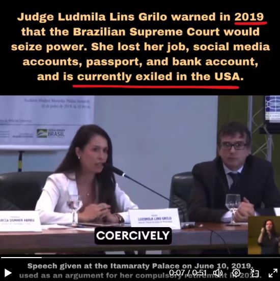 Exiled Brazilian Judge Ludmila Lins Grilo speaks out about Brazilian Judiciary Dictatorship